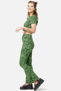 Acid Paisley Jersey Flares
