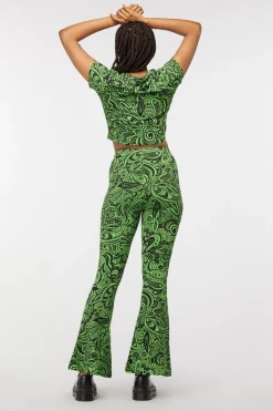 Acid Paisley Jersey Flares