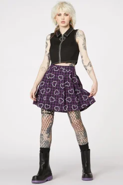 Barbed Heart Check Skirt