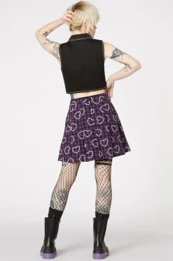 Barbed Heart Check Skirt