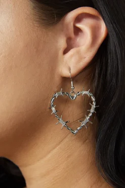 Barbed Wire Heart Earrings