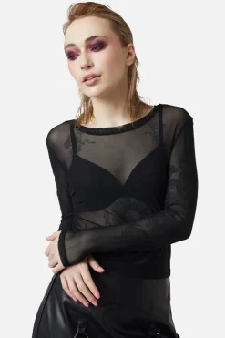 Basic Mesh Long Sleeve Top