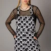 Bat Check Print Goth Overall