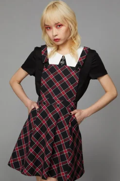 Batty Goth Tartan Pinafore