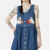 Berry Kitty Denim Pinafore