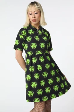 Biohazard Print Smock Dress