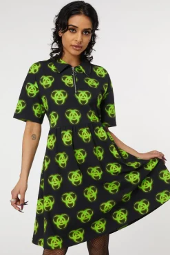 Biohazard Print Smock Dress