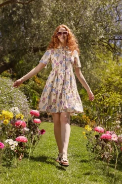 Blue Bee Shirt Dress