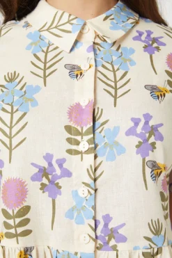 Blue Bee Shirt Dress
