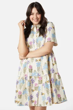 Blue Bee Shirt Dress