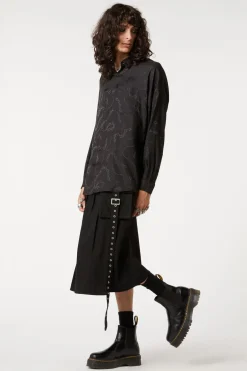 Bound U0026 Chained Satin Long Sleeve Shirt