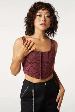 Brocade Dita Lace Up Corset