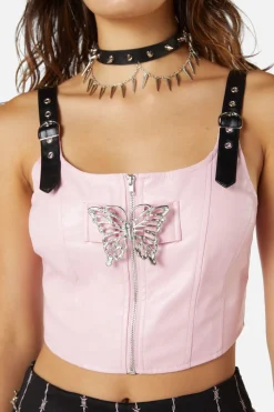 Butterfly Clasp Pu Corset