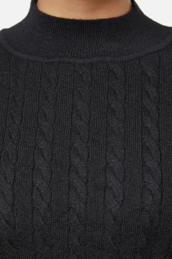Cable Knit Mock Neck Top