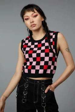 Checker Knit Vest