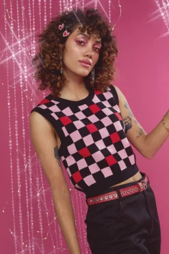 Checker Knit Vest