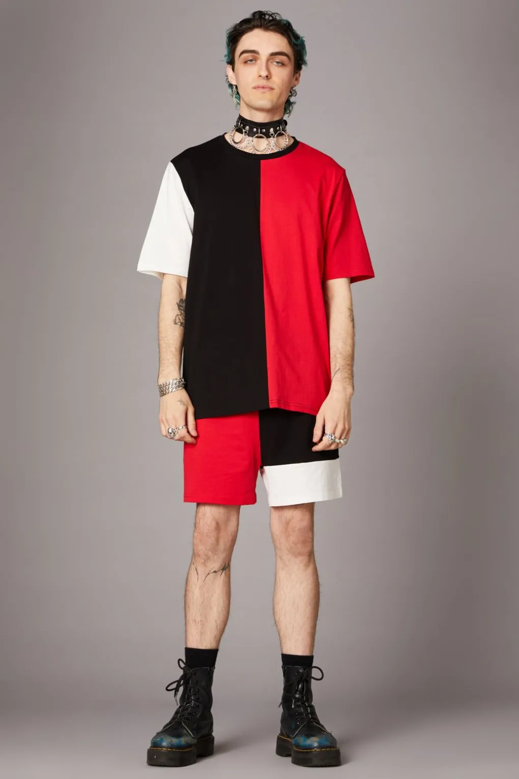 Colour Block Grunge Tee