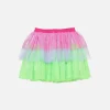Colour Block Kids Mesh Layered Skirt