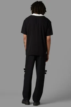 Contrast Collar Short Sleeve Shirt