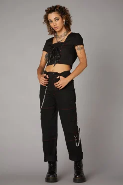 Contrast Stitch Corset Top