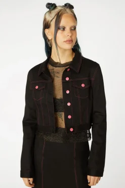 Contrast Stitch Goth Jacket