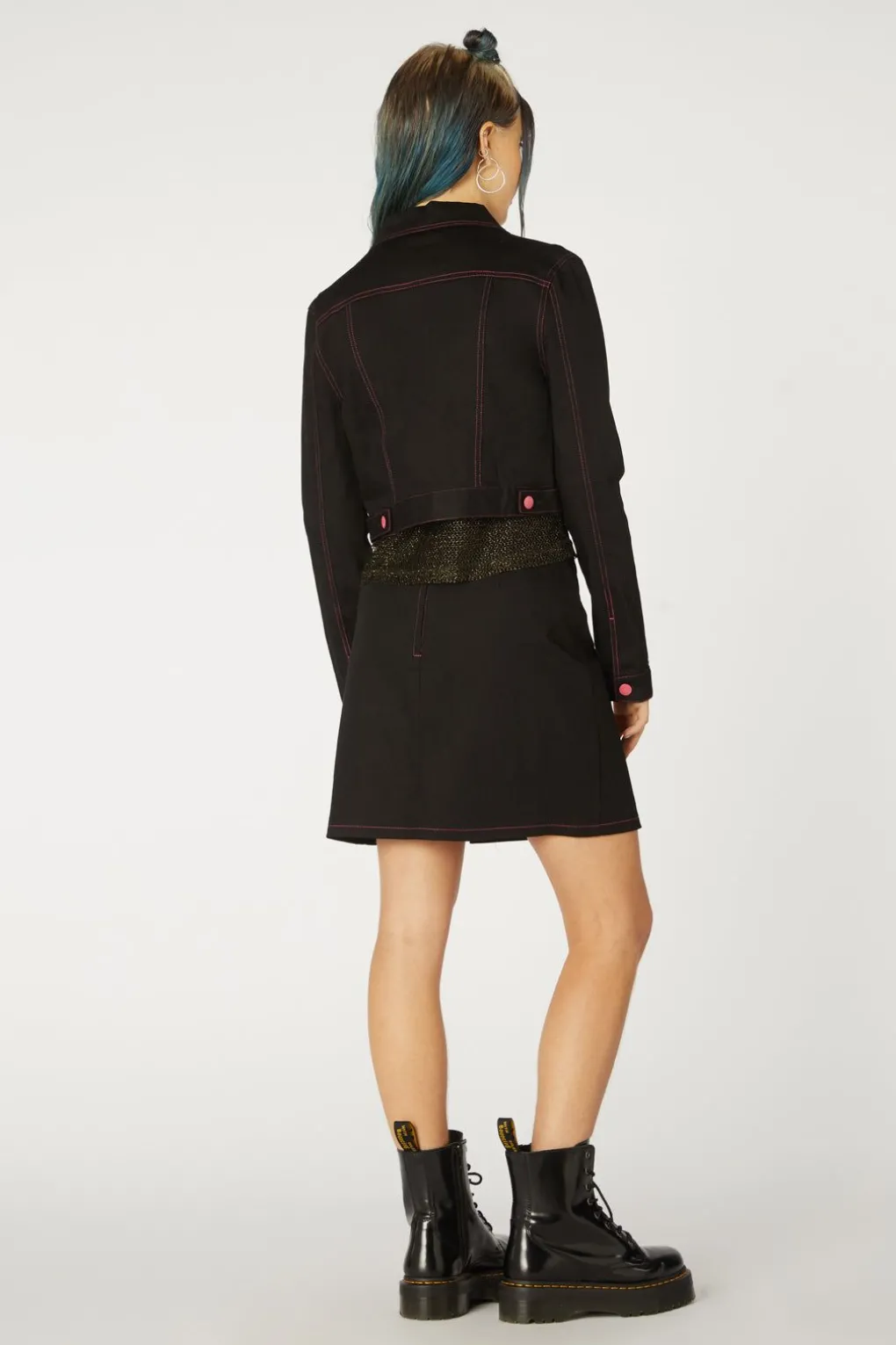 Contrast Stitch Goth Jacket