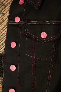 Contrast Stitch Goth Jacket