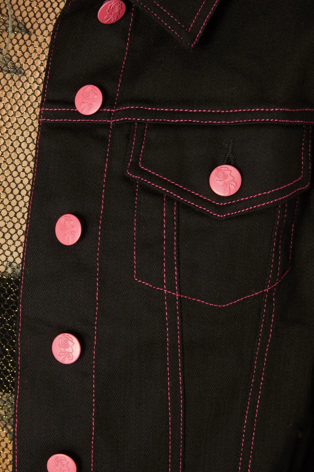 Contrast Stitch Goth Jacket