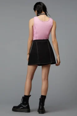 Contrast Stitch Skort