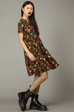 Crafty Witch Print Dress