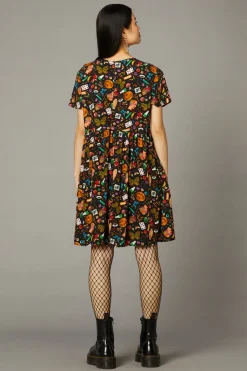Crafty Witch Print Dress