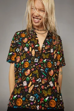 Crafty Witch Print Ss Shirt