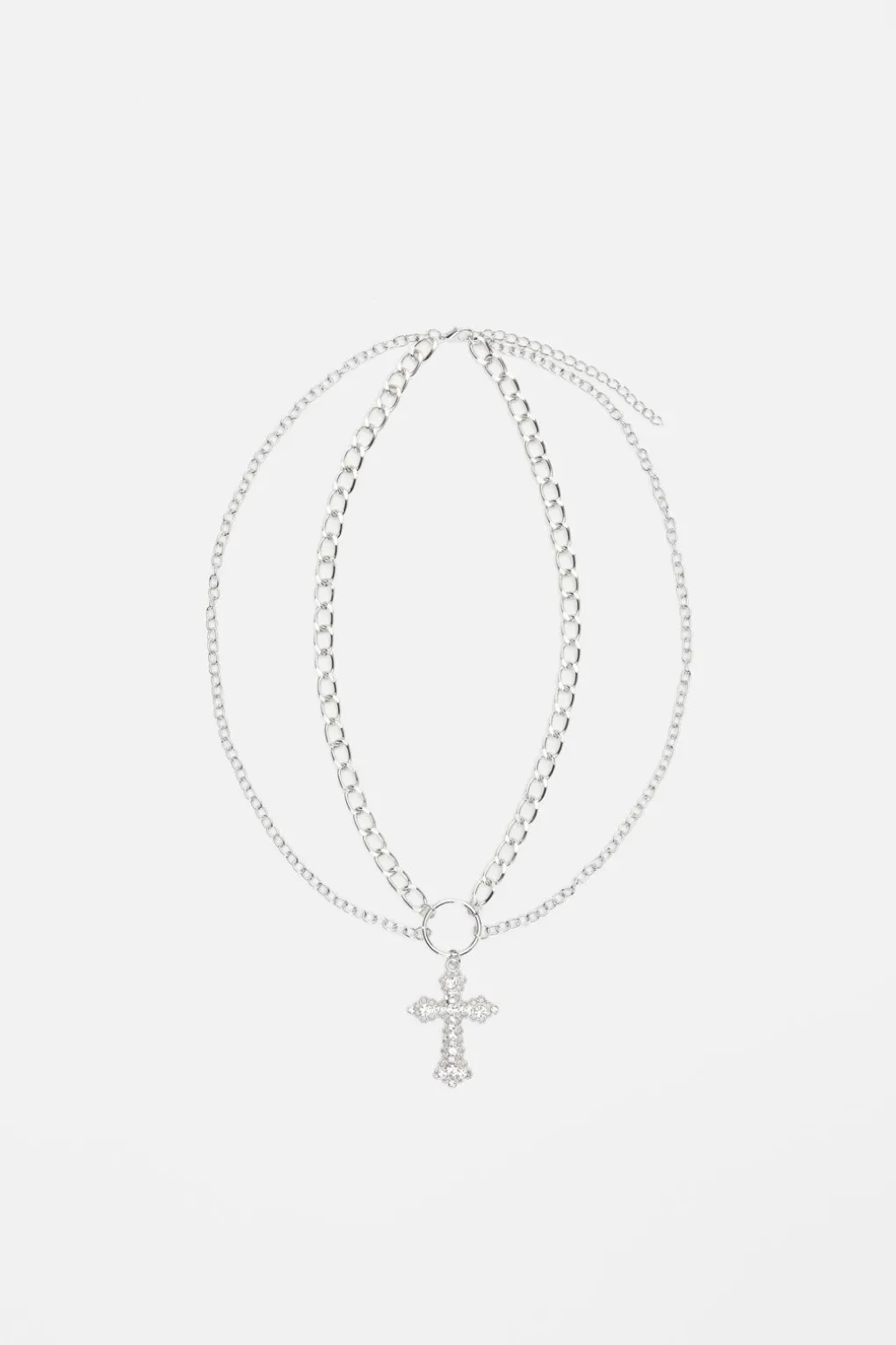 Cross Double Chain Necklace