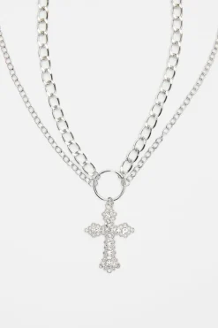 Cross Double Chain Necklace