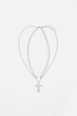 Cross Double Chain Necklace