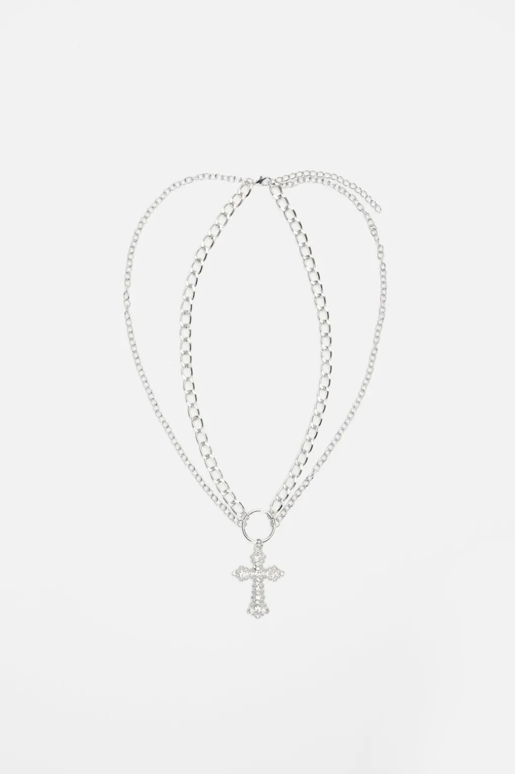 Cross Double Chain Necklace