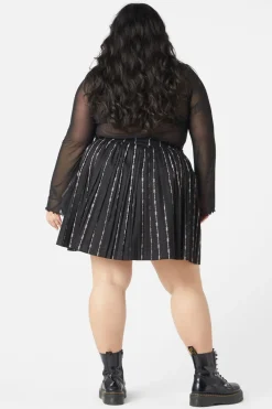 Curve Barbed Wire Pleated Slider Skirt