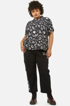 Curve Body Fossils Printed Blouse