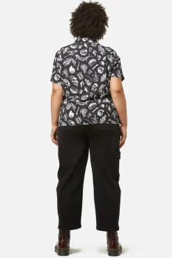 Curve Body Fossils Printed Blouse