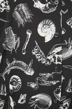 Curve Body Fossils Printed Blouse