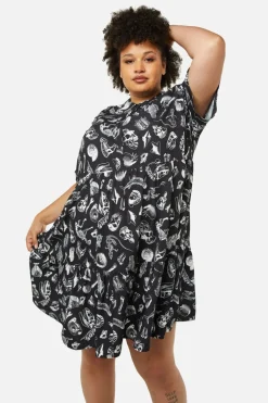 Curve Body Fossils Printed Dress
