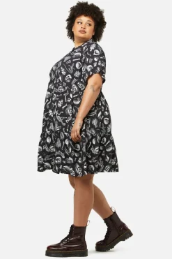 Curve Body Fossils Printed Dress