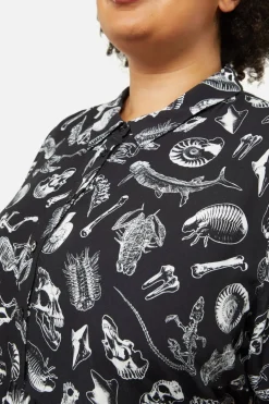 Curve Body Fossils Printed Dress