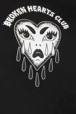 Curve Broken Hearts Crop Raglan