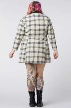 Curve Crescent Tartan Long Sleeve Dress