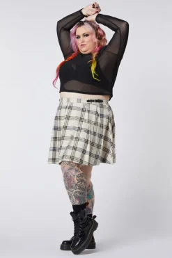 Curve Crescent Tartan Pleat Skirt