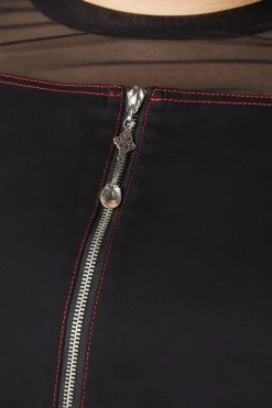 Curve Defrauded Contrast Stitch Pinafore