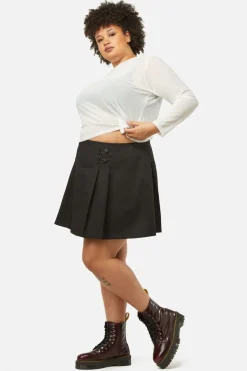 Curve Field Work Pleated Skirt