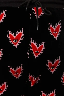 Curve Flamin Hearts Velour Track Pant