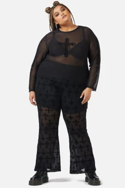 Curve Hail Lilith Flocked Mesh Top